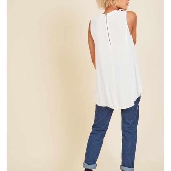 Black ModCloth Muscle Tank Blouse Zipper Back - Picture 3 of 6